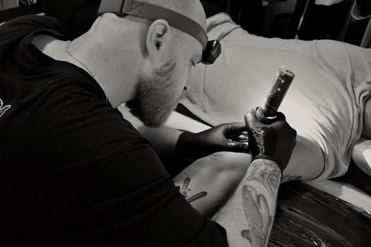 Clean tattoo studio equipment